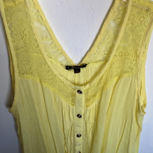 Vintage Pearl yellow lace sleeveless top size L - Picture 2 of 8